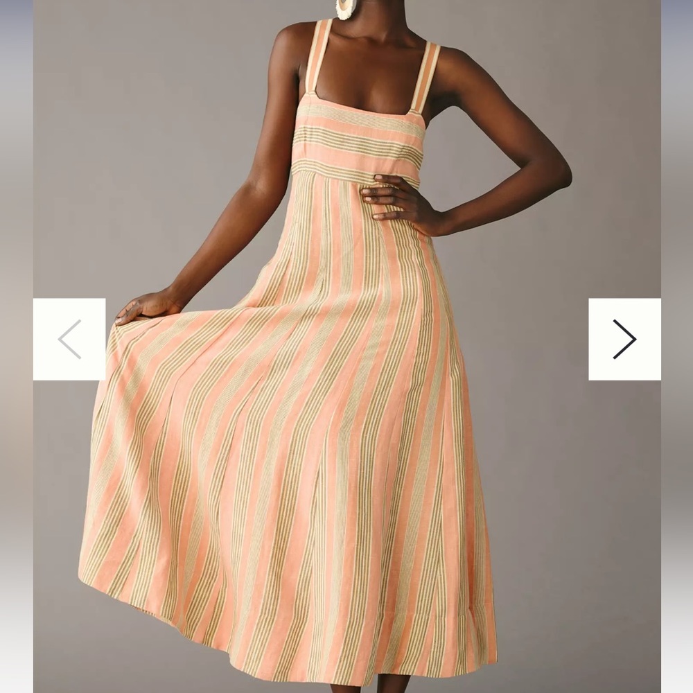 Coral Stripe Anthropologie dress